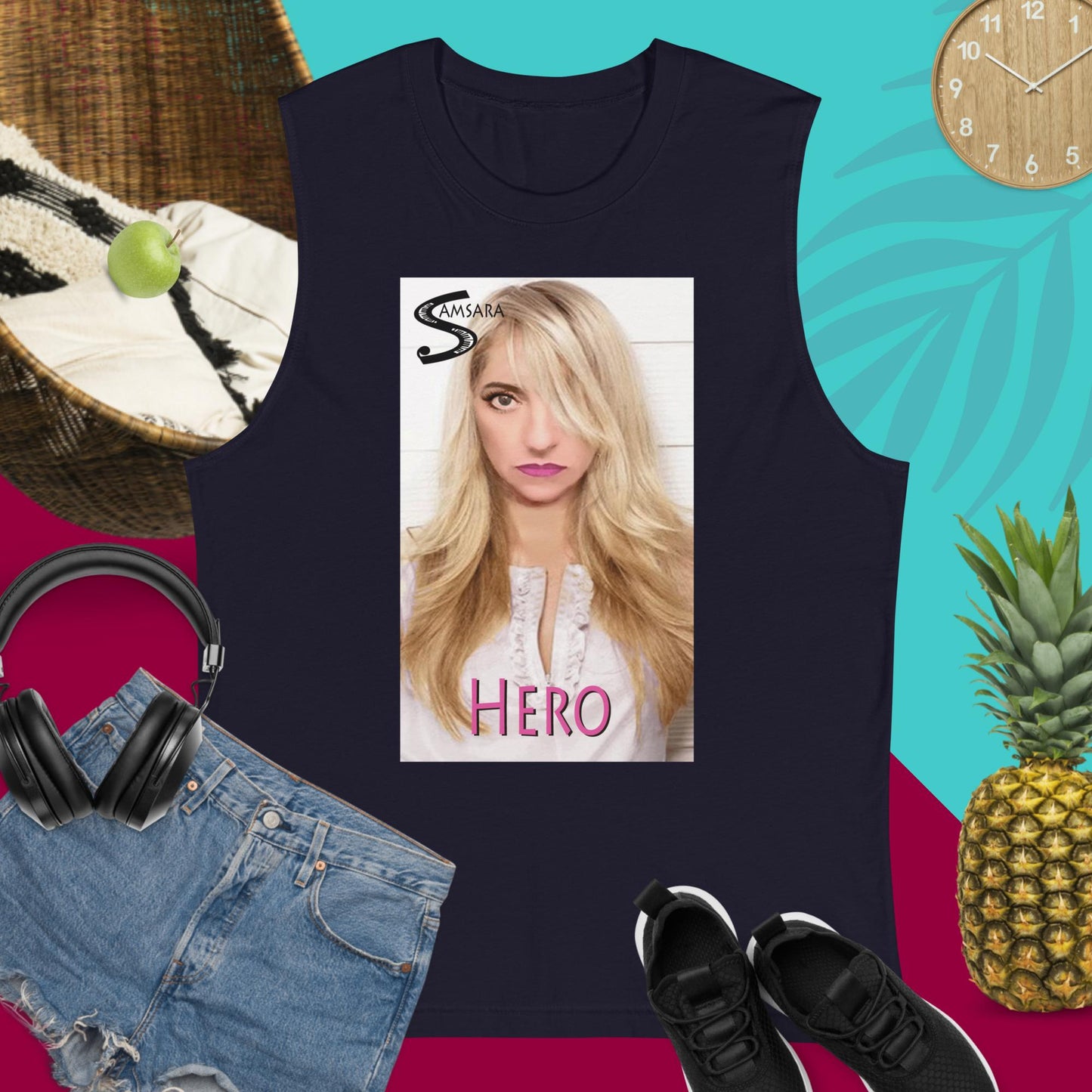 Hero Muscle Shirt in White, Black & Navy (Unisex)