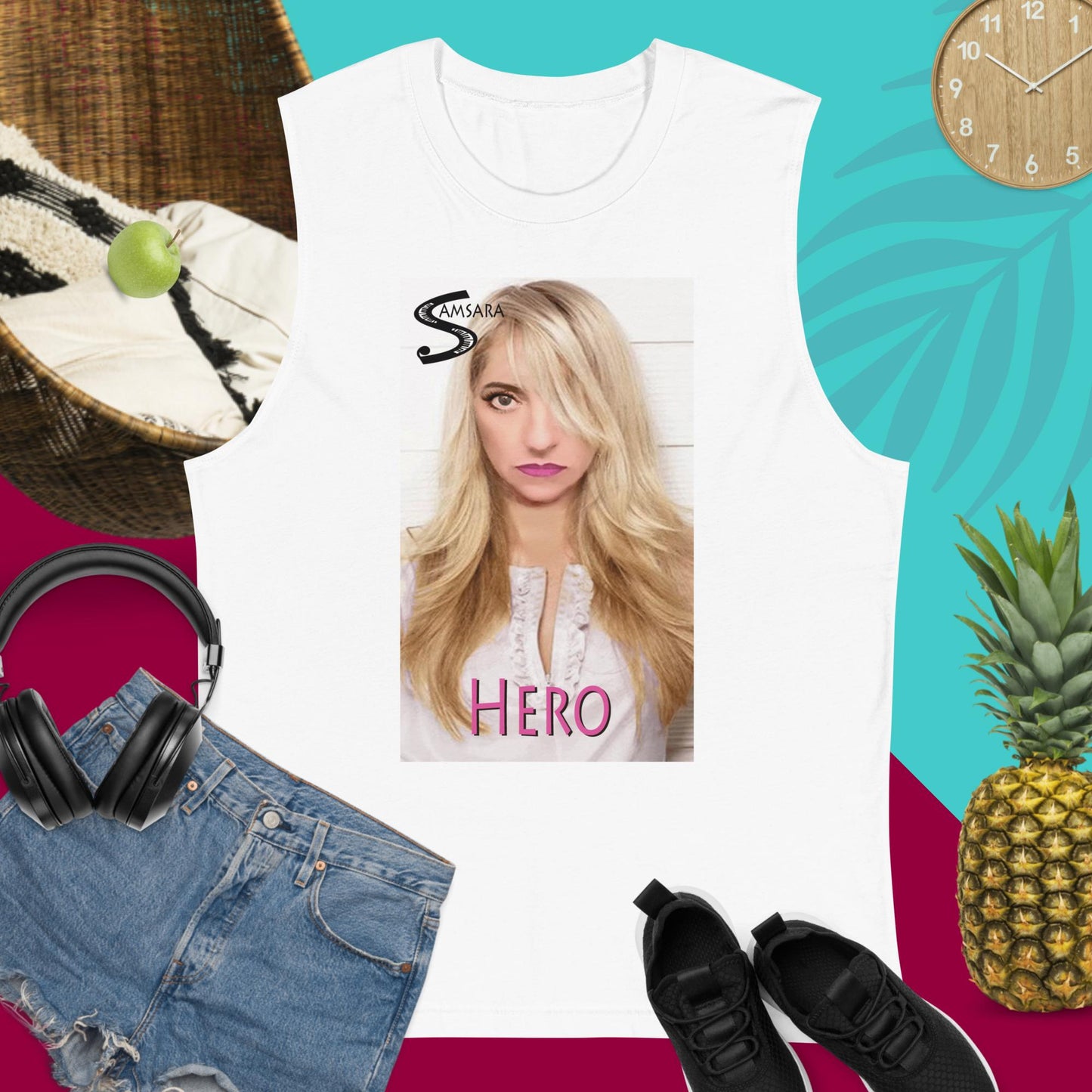 Hero Muscle Shirt in White, Black & Navy (Unisex)